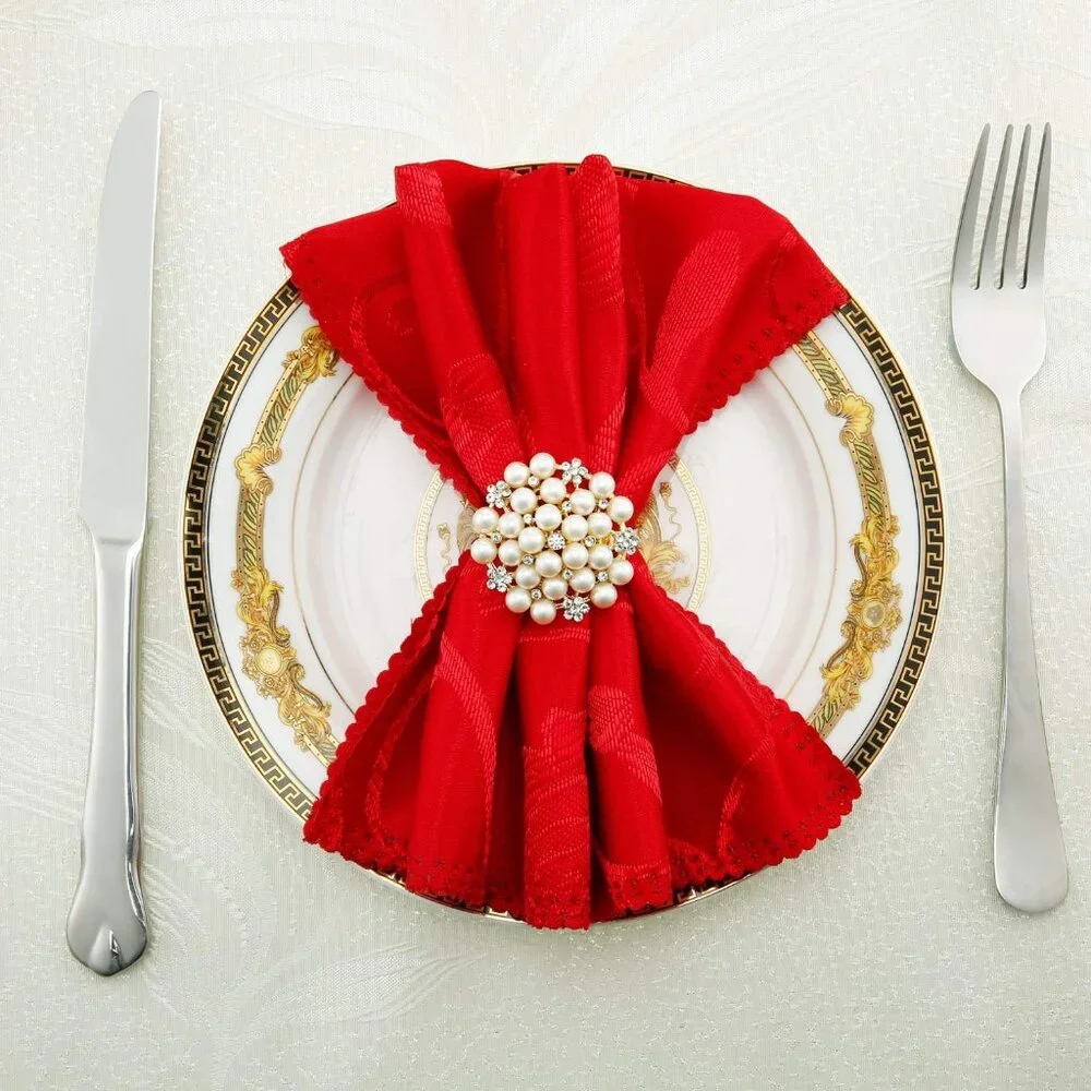 12 Pearl‎ Napkin Rings for Wedding Bridal Shower Birthday Holidays